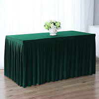 桌裙 定製純色長方形辦公會議室桌布簽到台展會台群布藝絨布長桌布桌罩【HH5653】