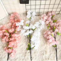 100cm Artificial Cherry Blossoms Polyethylene Simulation Silk Flowers Wedding Arch Decoration Artificial Flowers Bouquet