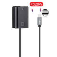 USB-C NP-FW50 Dummy Battery PowerAdapter AC-PW20 for Sony Alpha A6400 ILCE-6400 6500 6300 6000 5100 5000 3000 Camera