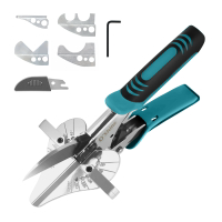 O’Shine 棘輪斜切剪，用於角度切割木材線槽，地角板切割工具，45-135 度多角度 PVC 斜切剪裁剪手動工具，附額外的四個砧座和刀片【直送日本】