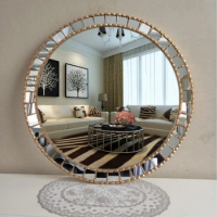 Shower Luxury Decorative Mirrors Wall Round Makeup Wall Sticker Mirror Heart Infinity Specchi Decorativi Home Decorations CM50JZ