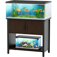 40-50 Gallon Fish Tank Stand with Cabinet Accessories Storage,Heavy Duty Metal Frame ,Aquarium Turtle Tank Bearable