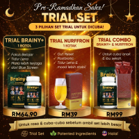 Kempen Pre-Ramadhan Trial | Trial Set Brainy+ & Nurffron | Supplement Anak Fokus Belajar & Tidur Len