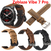 20mm 22mm Quick Release Leather Straps for Zeblaze Vibe 7 Pro Lite Quality Genuine Retro Genuine Leather Watchband Accessories