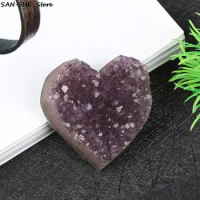 Wholesale Rough Uruguay Heart Shaped Amethyst Geode Cluster Crystals Healing Stones Natural Crystal Clusters