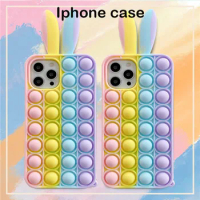 Iphone case suitable for iphone12 11 Pro X 7 8 Plus XR XS phone case rainbow rabbit ears apple silicone cover iphone 11 cases