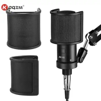 Universal Black Microphone Pop Filter Condenser Microphone PC Studio Recording Metal Windscreen For Mic Pop Screen Accessories