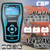 【CSP進煌】BT121汽車電瓶測試器12V/24V/電瓶 發電機 啟動馬達 蓄電池檢測器