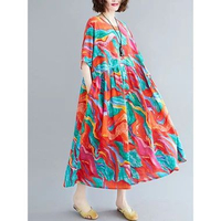 PIANO DRESS TIPIS -OVERSIZED SUMMER DRESS MOTIF ABSTRAK PREMIUM TERBARU