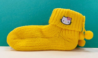 【震撼精品百貨】Hello Kitty 凱蒂貓 三麗鷗 KITTY針織毛線襪-黃*27250 震撼日式精品百貨