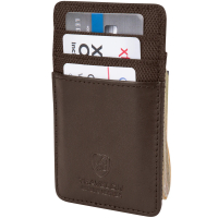 【Travelon】RFID網拼防護證件鈔票夾 咖(卡片夾 識別證夾 名片夾 RFID辨識)