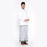 Sarung BHS Excellent Silver Motif Qatar Putih
