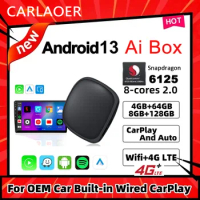 CarPlay Ai Box Qualcomm 6125 8-Core CPU Android 13.0 Wireless CarPlay Android auto For OEM Car Built-in Wired CarPlay