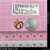 Emas 916,Loket 3 D Crki Huruf O Huruf O 1.41cm Design:7500<M0QW8>P916C(M9)-Size: 0.52cm