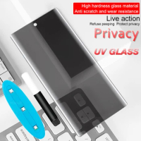 UV Full Liquid Glue Anti Spy Privacy Screen Protector For Oneplus 7 7T 8 9 10 11 11R 12 12R Ace 2 Pro 3 3D Curved Tempered Glass