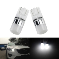 ANGRONG 2x Car T10 W5W 194 168 Wedge Bulbs 2 SMD 2835 LED Side Indicator Number Plate Light White 6000K