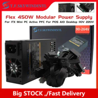 450W Modular Power Supply Small 1U Computer PSU Flex ATX 450Watt for ITX PC Active PFC For POS AIO 110V 220V Flex K39 +5v