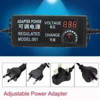 AC to DC 3V-12V 5A Adjustable Adapter 3V 4.5V 5V 6V 9V 12Volt Display Screen Voltage Regulated Power Supply Universal Charger