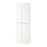 SMÅSTAD/PLATSA 衣櫃/衣櫥, 白色 白色/附2支吊衣桿, 60x57x181 公分