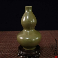 景德鎮陶瓷手工仿古茶葉末釉花瓶 家居客廳裝飾工藝品收藏擺件