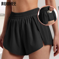 RUUHEE Womens Tennis Skirts High Waist Sport Skirt Double Layer Hidden Pockets Womens Shorts Golf Gym Fitness Yoga Pants