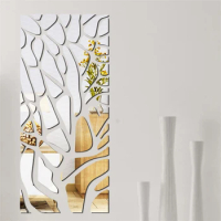 Washable Mirror Wall Stickers Tree Pattern 3D DIY Large Wall Decor Sticker Art Mirror Ornaments Home Room Decoration