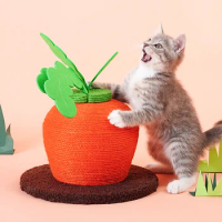 Cute Cat Scratcher Toy Kitten Sisal Rope Scratching Board Cat Tree Scraper Toys Pet Scratch Carrot Climbing Post Cat Scratching