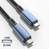 100W/240W 40Gbps Data Transfer USB 4 Data Cable for Thunderbolt 4 Full Feature Type C 10Gbps Dual 8K Video Cord Fast Charging