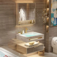 Smart Mirror Cabinet Bathroom Cabinet Wash Basin Cabinet Combination Washbasin Washstand Light Luxury Bathroom