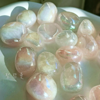 天使水光粉晶滾石 Angel Aura Rose Quartz ~夢幻的煉金術水晶 水光水晶