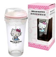 Hello Kitty掀蓋式玻璃水杯450ml