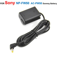 4.0*1.7mm Male AC-PW20 DC Coupler NP-FW50 NPFW50 Fake Battery For Sony A6000 A6300 A6500 A7000 a7 a7R NEX5 SLT A65 A77 ZV-E10