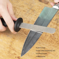 Garden Tool Sharpener Diamond Knife Sharpener Doubled-sided Diamond Knife Sharpener File for Garden Outdoor Camping
