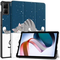 For Xiaomi Redmi Pad SE Smart Tablet Case Slim Funda Tri-Folded Stand Magnetic Cover For Redmi Pad 10.61" Hard Back Shell