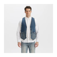 【LEVIS 官方旗艦】丹寧毛絨背心 可雙面穿 牛仔背心 熱賣單品 002A1-0000