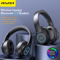 Awei A100BL Wired Wireless Earphone Bluetooth Headset Game Headphones With Mic Colorful Breathing Lights For PC Computer Laptop