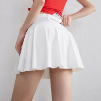 Women Sports Tennis Skirts Running Short Skort Pocket Pleated Skirt Fitness Gym Shorts Golf Badminton High Quality Short Dress