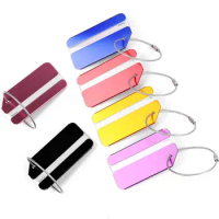 Square Aluminum Alloy Metal Key Chains Luggage Tag Travel Luggage Label Suitcase Id Name Address Identify Keyrings Accessories