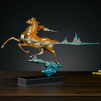 全銅馬擺件辦公室工藝品客廳中式金屬雕塑藝術品開業禮品