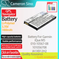 CameronSino Battery for Garmin iQue M5 fits Garmin 010-10567-08 101056708 IA1XB12H2 GPS, Navigator battery 1400mAh 3.70V Black