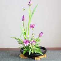 【JEN】中式陶瓷圓盤插花器花盆器皿