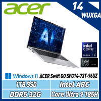 【新上市AI PC】ACER SwiftGO SFG14-73T-96UZ(Ultra9 185H/32G/1TB)