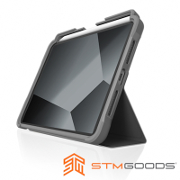 澳洲 STM Dux Plus iPad mini A17 Pro/第6代 專用內建筆槽軍規防摔平板保護殼 - 黑