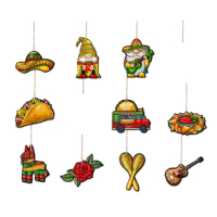 24pcs/set Mexico Gnome Pendants Mexico Decorations for Tree Ornament Home