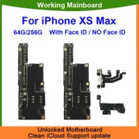 Original Motherboard for iPhone XS Max 64g 256g Unlocked Mainboard With Face ID Cleaned iCloud Logic Board Support Update