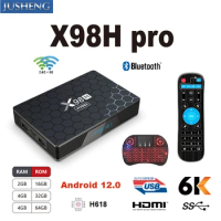X98H Pro Smart TV Box Android 12.0 6k 2.4g &amp; 5g Wifi 6 Bluetooth 5.0 4g16g 32gb 64gb Quad Core Set Top Support Google Player