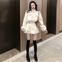 2021新款小香風小個子羊絨大衣外套短款赫本風女秋冬韓版氣質女裝