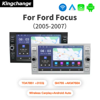 Kingchange 8" Android For Ford Focus 2 Kuga Fiesta Mondeo 4 C-Max Car Radio Multimedia Player Stereo Carplay Navi BT GPS Wifi