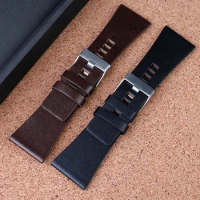For Diesel Watchbands Men's Wrist Large Size Watch Bands P-Olice 26MM 28MM 30MM 32MM Black Brown Genuine Calf Hide Leather Strap
