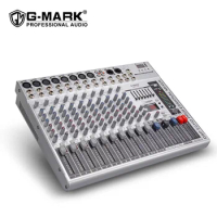 G-MARK GMX1200 12 Channel 8 Mono 4 Stereo 16 Effect Professional Music DJ Mixer For Podcast Streaming Audio Interface